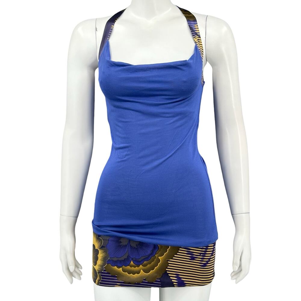 Ted Baker Top Womens 0 US 2 Blue Tunic Sleeveless Racerback Fitted Leefke Party